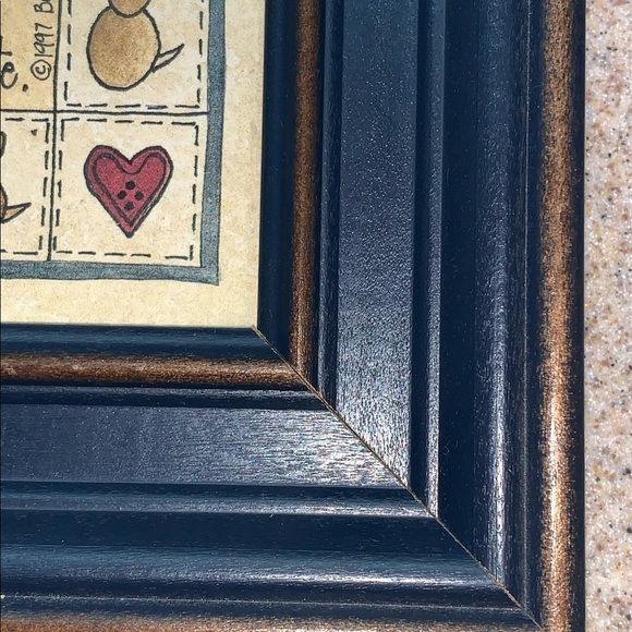 Framed Beth Yarbrough Country Poem 5” X 7”cornflower blue frame Summer Garden - Picture 5 of 9